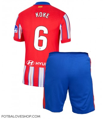 Atletico Madrid Koke #6 Dětské Domácí Dres 2024-25 Krátký Rukáv (+ trenýrky)
